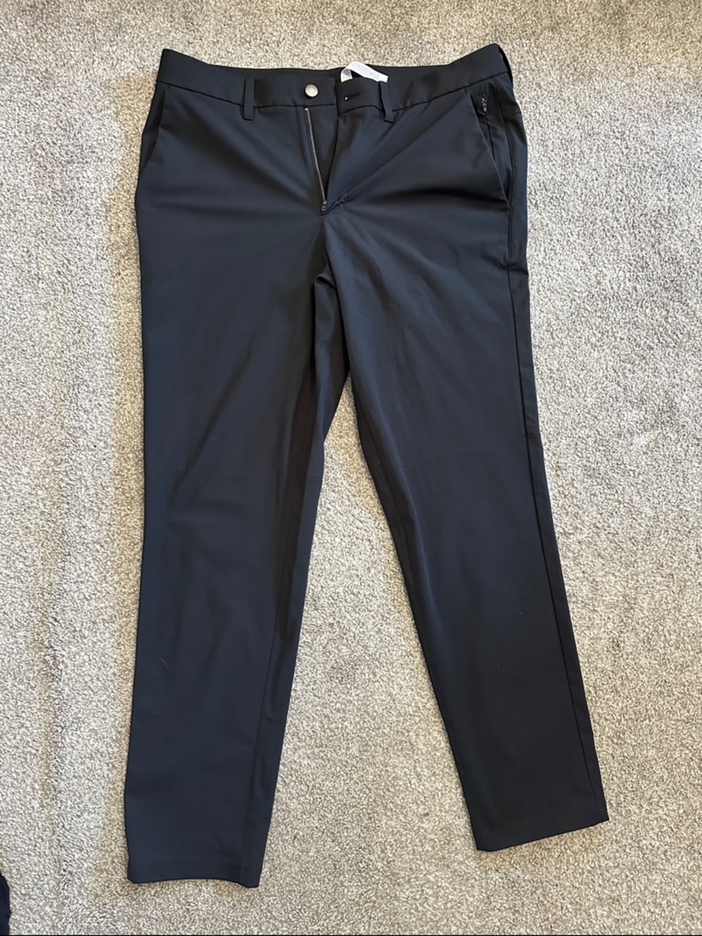 CRZ YOGA Men's Black Stretch Dress Pants - Slim Tailored Fit